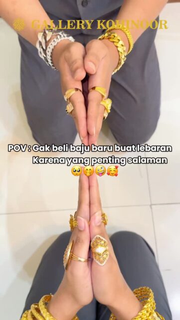 Gapapa kan gak beli baju baru buat lebaran?? Kan yang penting salaman nya 🤭🙏🏻

Bungkus perhiasan buat lebaran di @gallerykohinoor sekarang🥰🥰

More info : 
0878 6999 9909

#gallerykohinoor #tokoemas #fypシ❤️💞❤️ #perhiasanlebaran #emasbali