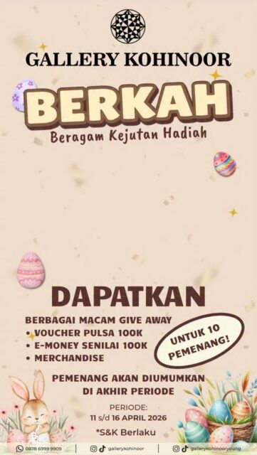 🎉✨ PENGUMUMAN PEMENANG GIVEAWAY ✨🎉
Road to 200K Followers Gallery Kohinoor

Terima kasih untuk Sobat GK yang sudah berpartisipasi dan ikut meramaikan giveaway kali ini 🙌
Akhirnya, ini dia para pemenang yang beruntung:

🎁 4 Pemenang dengan jawaban benar (random):

* @rini_july3
* @tjioemeixin
* @julianarfilas
* @ikacharming_

💬 3 Pemenang dengan komentar menarik (random):

* @vinaaurellya
* @juniaalvionita
* @fathania_qaireen

🔥 3 Pemenang dengan komentar like terbanyak:

* @alfarizqi_muhammad603 (26 likes)
* @agustiana.rini (31 likes)
* @rini32963 (32 likes)

Selamat untuk semua pemenang! 🎉
Tim Gallery Kohinoor akan menghubungi Sobat GK maksimal 1x24 jam setelah pengumuman ini ya, pastikan DM kalian terbuka 📩

Buat Sobat GK yang belum beruntung, jangan berkecil hati ya 😉
Masih ada kesempatan di Giveaway Achieve 200K Followers Gallery Kohinoor berikutnya!

Yuk ikutan lagi dan jadi pemenang selanjutnya! 🚀✨

#gallerykohinoor #tokoemasbali #giveaway #sobatgk #goldjewelry