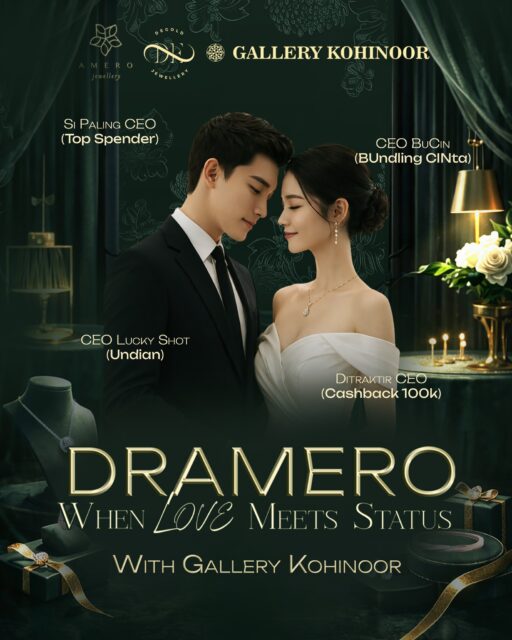 Ada yang special lagi nihh dari @amerojewellery dan @degoldjakarta 😍🥰

DRAMERO ~ When Love Meets Status
Dapatkan banyak promo dan merchandise exclusive Amero hanya pada periode Live Shopping DRAMERO with Gallery Kohinoor 😍

1. Si Paling CEO (Top Spender)
Dapatkan Eksklusif Merchandise Package Dramero untuk 3 TOP SPENDER.

2. CEO BuCin (BUndling CINta)
Promo bundling eksklusif koleksi Diamora dengan koleksi Amero lainnya
untuk mendapatkan special merchandise min. 10 gram.

3. CEO Lucky Shot (Undian min. belanja 3jt) 
Undian setiap transaksi min. 3 juta untuk  memenangkan hadiah
eksklusif Dramero. 

4. Ditraktir CEO (Cashback 100k) 
Promo Cashback yang hanya berlaku pada waktu tertentu selama sesi
live berlangsung sesuai dengan ketentuan yang berlaku min. 15 gram.

Jangan sampai ketinggalan di Live Shopping kita: 
📅 17, 18, 20, 21, 24, 25 April 2026
📱Live Instagram Gallery Kohinoor @gallerykohinoor 
📞 0878 6999 9909 

#Dramero #DramaAmero #liveshopping #gallerykohinoor #goldshopbali